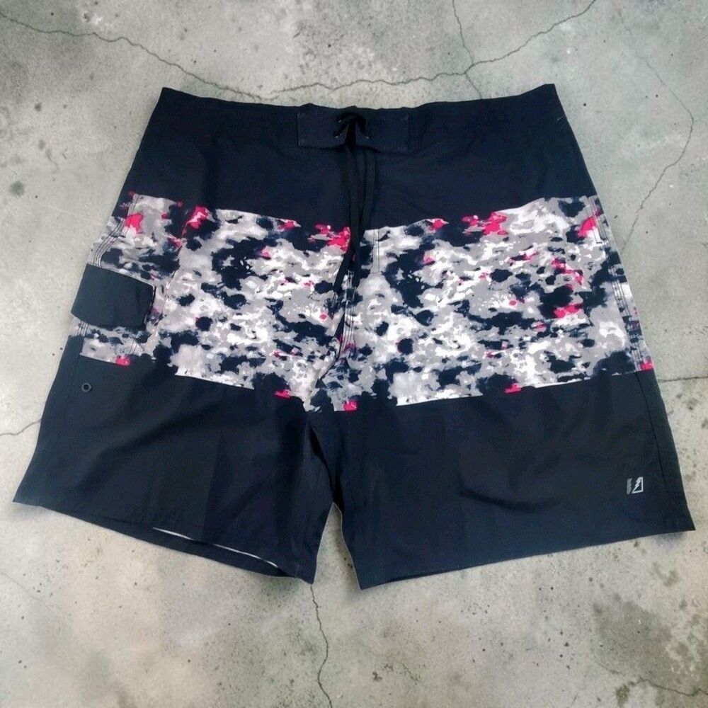 Amplify Board Shorts Mens XXL Black Gray Pink Lightweight Sporty Streetwear Y2K